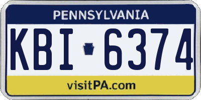 PA license plate KBI6374