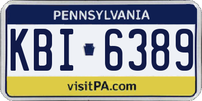 PA license plate KBI6389
