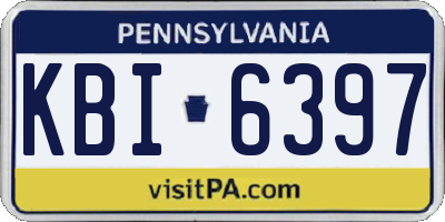 PA license plate KBI6397