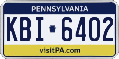 PA license plate KBI6402