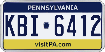 PA license plate KBI6412
