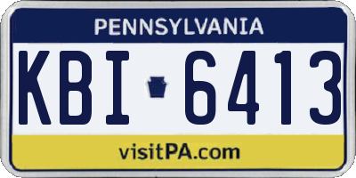 PA license plate KBI6413