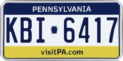 PA license plate KBI6417