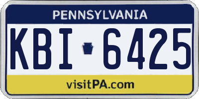PA license plate KBI6425