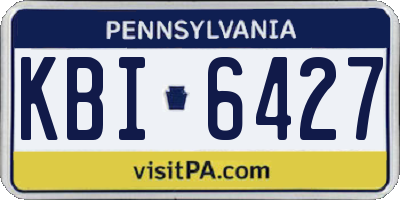 PA license plate KBI6427