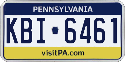 PA license plate KBI6461