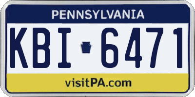 PA license plate KBI6471