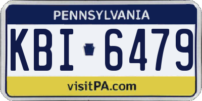 PA license plate KBI6479