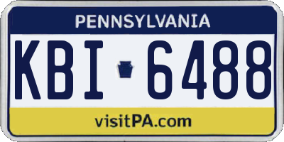 PA license plate KBI6488