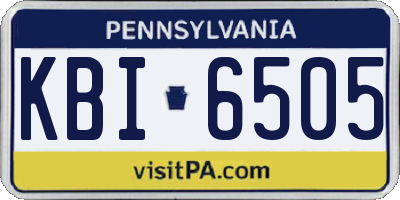 PA license plate KBI6505