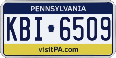 PA license plate KBI6509