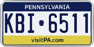 PA license plate KBI6511