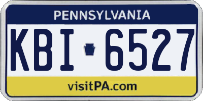 PA license plate KBI6527