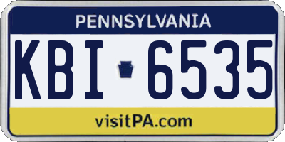 PA license plate KBI6535