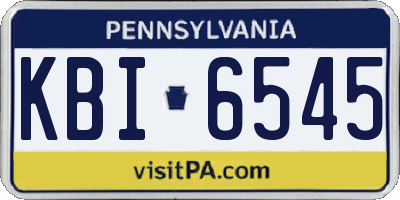 PA license plate KBI6545