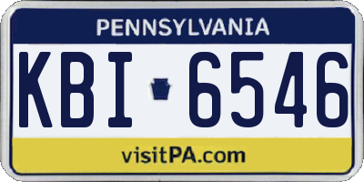 PA license plate KBI6546