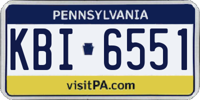 PA license plate KBI6551