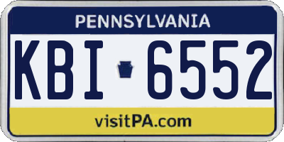 PA license plate KBI6552