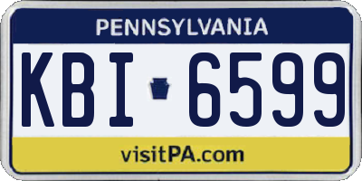 PA license plate KBI6599