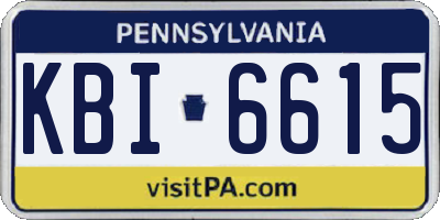 PA license plate KBI6615