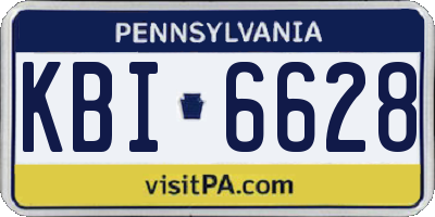PA license plate KBI6628