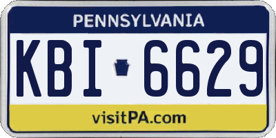 PA license plate KBI6629