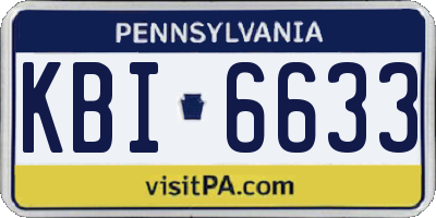PA license plate KBI6633