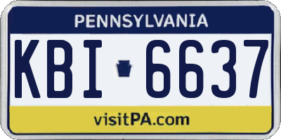PA license plate KBI6637