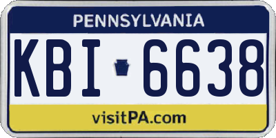 PA license plate KBI6638