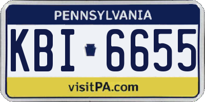PA license plate KBI6655