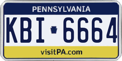 PA license plate KBI6664