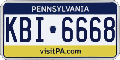 PA license plate KBI6668