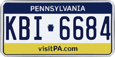 PA license plate KBI6684
