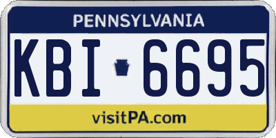 PA license plate KBI6695