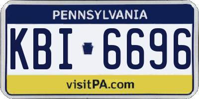 PA license plate KBI6696
