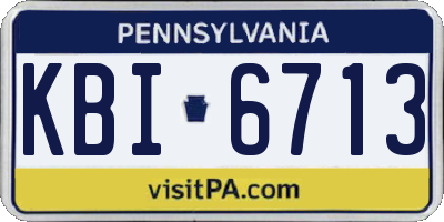 PA license plate KBI6713