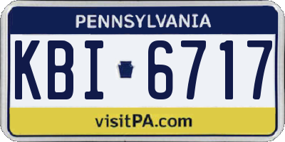 PA license plate KBI6717