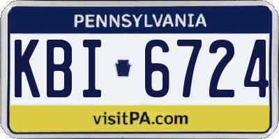 PA license plate KBI6724