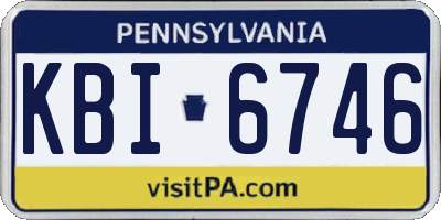 PA license plate KBI6746