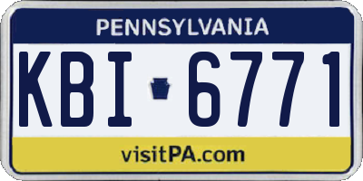 PA license plate KBI6771