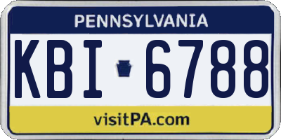 PA license plate KBI6788