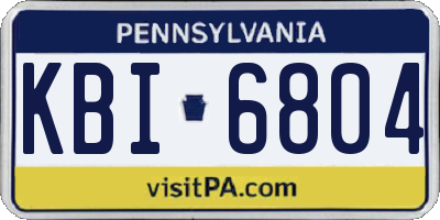 PA license plate KBI6804