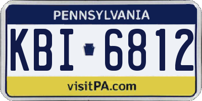 PA license plate KBI6812