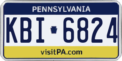 PA license plate KBI6824
