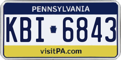 PA license plate KBI6843