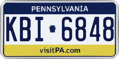 PA license plate KBI6848