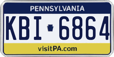 PA license plate KBI6864