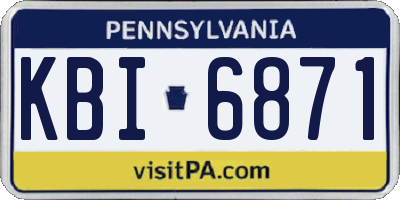 PA license plate KBI6871