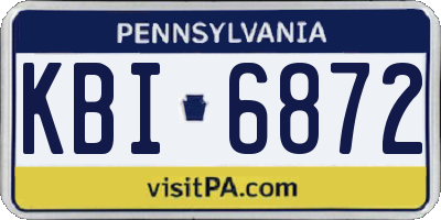 PA license plate KBI6872