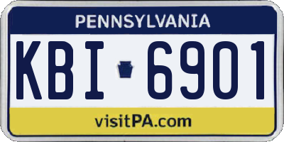 PA license plate KBI6901